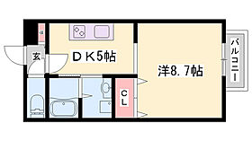 パセオ新在家  ｜ 兵庫県姫路市新在家中の町（賃貸アパート1DK・2階・33.12㎡） その2