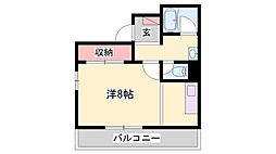白鷺百番街メゾン白鷺 ワンルームの間取図画像