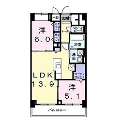 KUNIO 2LDKの間取図画像