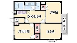 エクセル北門 3DKの間取図画像