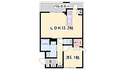 Diamond　Green 2階1LDKの間取り