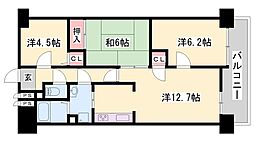 アルコート高岡 3LDKの間取図画像