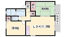 メゾン辻井2 2LDKの間取図画像