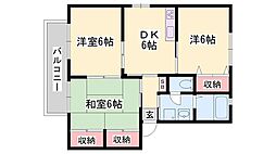 シャーメゾン片山B棟 3DKの間取図画像