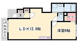 プラム・ジェルメ 1LDKの間取図画像