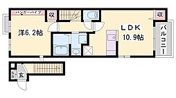 フィオーレ西庄A棟 1LDKの間取図画像