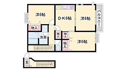 グリーンコーポラスA棟 3DKの間取図画像