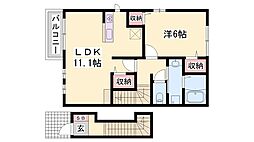 ルナ・エトワール 1LDKの間取図画像