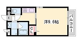 ビウォール正木 1Kの間取図画像