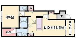 ウエストガーデン6 1LDKの間取図画像