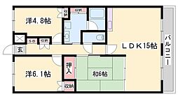 バレルビラ 3LDKの間取図画像