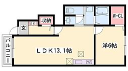 フリーデ・K 1LDKの間取図画像