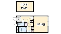 アベニュー高町 1Kの間取図画像