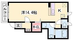 パークメゾン田寺1 1Kの間取図画像