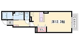 メゾングレース 1Kの間取図画像