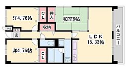 テルツォ南新在家 3LDKの間取図画像