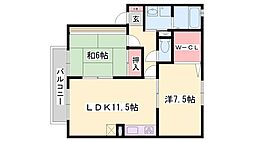ビューハイツ西蒲田 2LDKの間取図画像