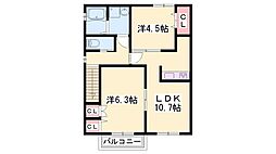 レグジー 2LDKの間取図画像