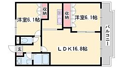 ウインズパレス・雅 2LDKの間取図画像