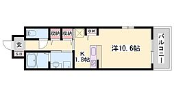 PORSCHEGARDEN5 1Kの間取図画像