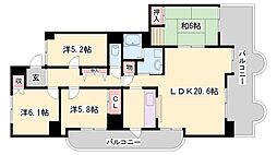 シャトウブランシェ 4LDKの間取図画像