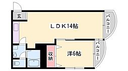 アートハイツ南今宿 1LDKの間取図画像