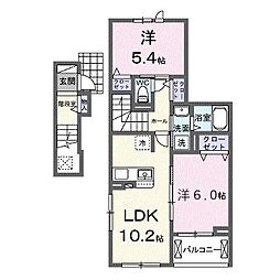 フォルトゥーナ 播磨 2LDKの間取図画像
