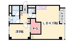 シャルムヒメゴー 1LDKの間取図画像