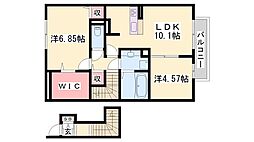 パークハイム七番館 2LDKの間取図画像