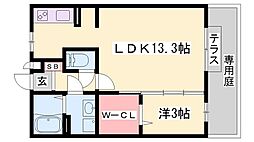 プラシード 1LDKの間取図画像