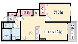 プランドール3 1LDKの間取図画像