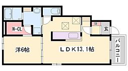 アーディヴィラ1 1LDKの間取図画像
