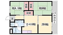 奥村ハイツ 3DKの間取図画像