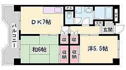 ヴェルメゾン 2DKの間取図画像