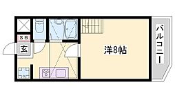 ジュネス鴨池 1Kの間取図画像
