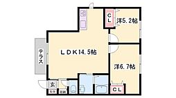 アートメゾン 2LDKの間取図画像