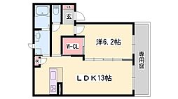 シャーメゾンかみやC棟 1LDKの間取図画像