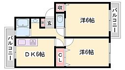 グリーンヒルズ土山 2DKの間取図画像
