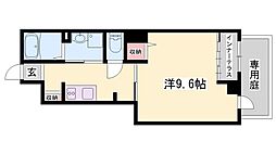 2020 1Kの間取図画像