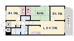 アジュール飾磨 3LDKの間取図画像