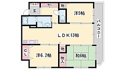 ラシャンス広畑 3LDKの間取図画像