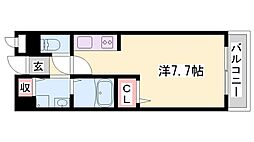 シュープリーム 1Kの間取図画像