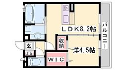 シャルマンSMT 1LDKの間取図画像