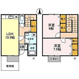 コルナスコートA棟 2LDKの間取図画像