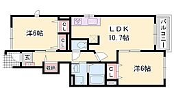 パッソ神田2 2LDKの間取図画像