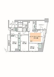 コスモ上野パークサイドシティ 3LDKの間取図画像