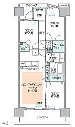 亀戸レジデンスブリーズフォート 3LDKの間取図画像