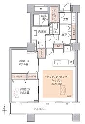 シティフロントタワー 2LDKの間取図画像