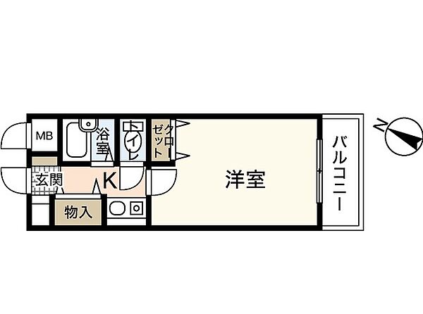 ステューディオせせらぎ ｜広島県広島市安佐南区八木1丁目(賃貸マンション1K・4階・24.30㎡)の写真 その2