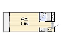 マーガレットマンション 2階1Kの間取り